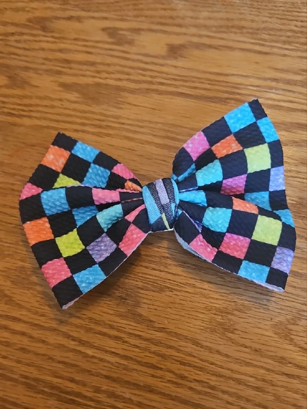 Kids Checkerboard & Pattern Bow Hair Clips - Assorted Colors